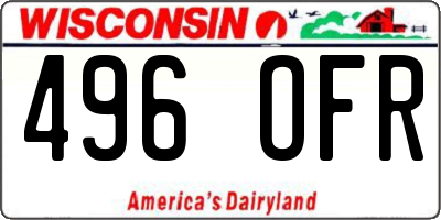 WI license plate 496OFR
