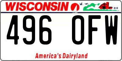 WI license plate 496OFW