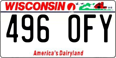 WI license plate 496OFY