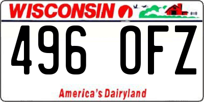 WI license plate 496OFZ