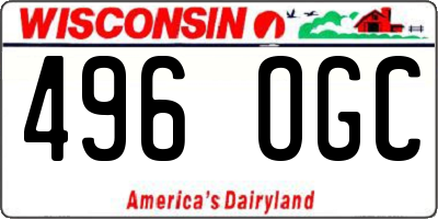WI license plate 496OGC