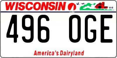 WI license plate 496OGE
