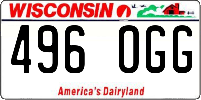 WI license plate 496OGG