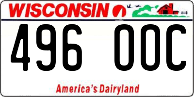 WI license plate 496OOC