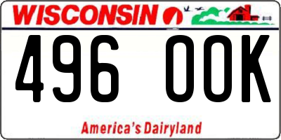 WI license plate 496OOK