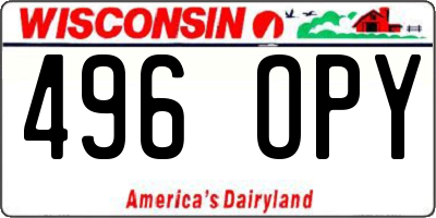 WI license plate 496OPY