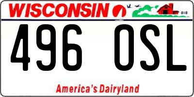 WI license plate 496OSL