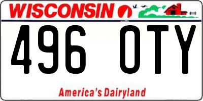 WI license plate 496OTY