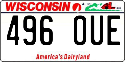WI license plate 496OUE