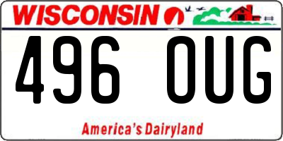 WI license plate 496OUG