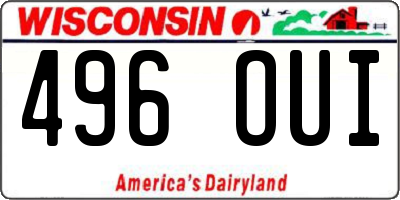 WI license plate 496OUI