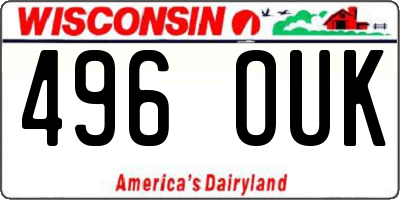 WI license plate 496OUK