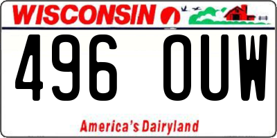 WI license plate 496OUW