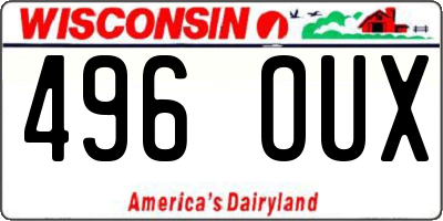 WI license plate 496OUX