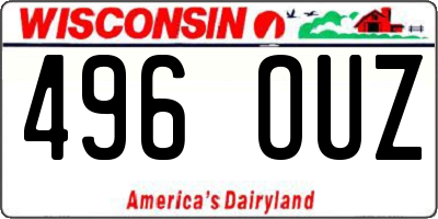 WI license plate 496OUZ