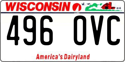 WI license plate 496OVC