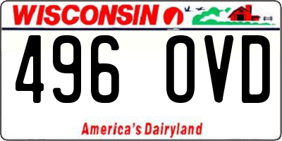 WI license plate 496OVD