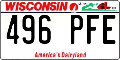 WI license plate 496PFE