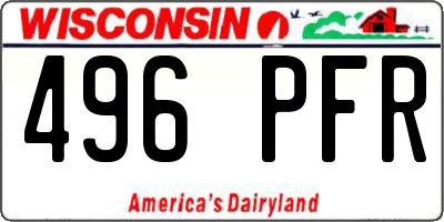 WI license plate 496PFR