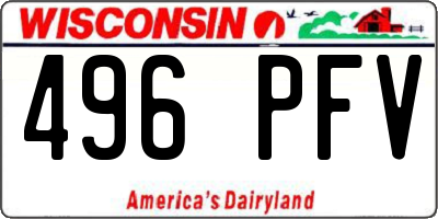 WI license plate 496PFV