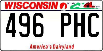 WI license plate 496PHC