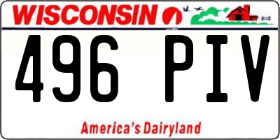 WI license plate 496PIV