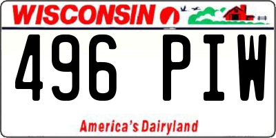 WI license plate 496PIW