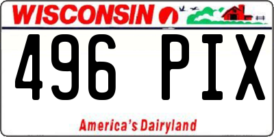 WI license plate 496PIX