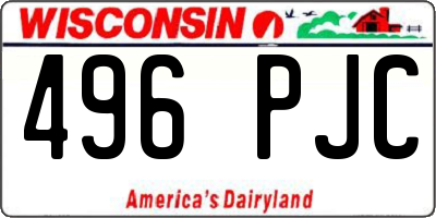 WI license plate 496PJC