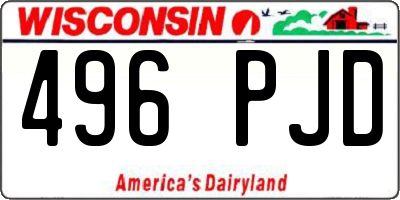 WI license plate 496PJD