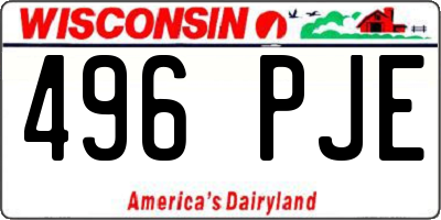 WI license plate 496PJE