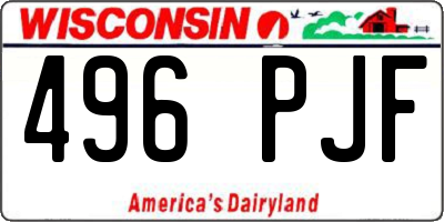 WI license plate 496PJF