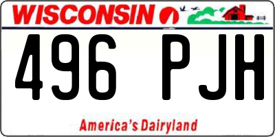 WI license plate 496PJH