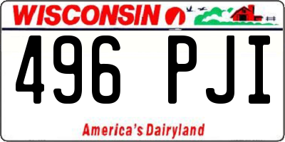 WI license plate 496PJI