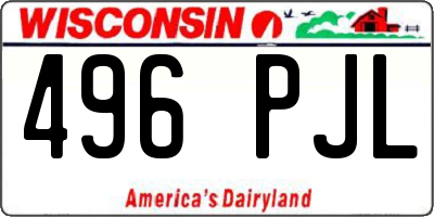 WI license plate 496PJL