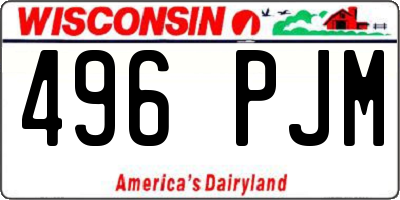 WI license plate 496PJM
