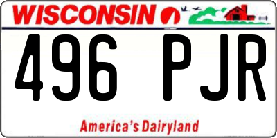 WI license plate 496PJR