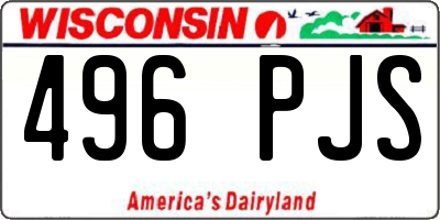 WI license plate 496PJS