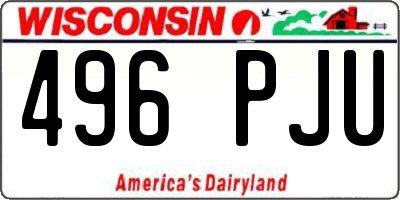 WI license plate 496PJU