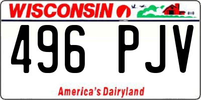 WI license plate 496PJV