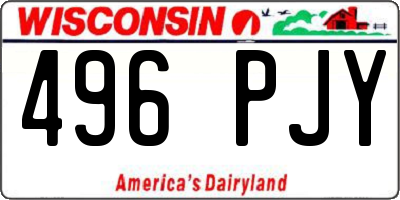 WI license plate 496PJY