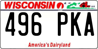 WI license plate 496PKA