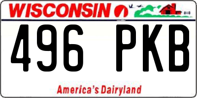 WI license plate 496PKB