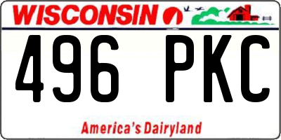 WI license plate 496PKC
