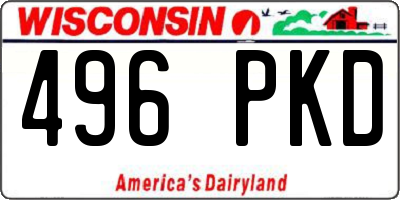 WI license plate 496PKD