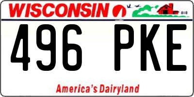WI license plate 496PKE