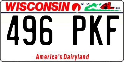 WI license plate 496PKF