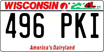WI license plate 496PKI