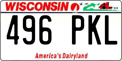 WI license plate 496PKL