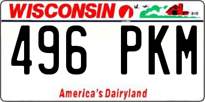 WI license plate 496PKM